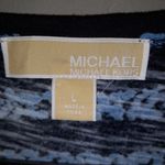 Michael Kors L Floral Striped Capped Sleeved Crew Neck T-Shirt Photo 5