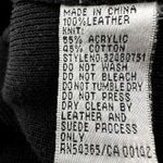 Peter Nygard Nygard Collection Moto Leather Jacket Rider Knitted Zip Up High Neck Black 3X Photo 2