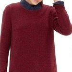 Madewell Women Back Zip Burgundy Long Sleeve Crew Neck Sweater Size Small Photo 0