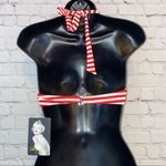 Marilyn Monroe NWT  Red & White Striped Push Up Bikini Top Photo 3
