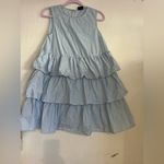Who What Wear  Light Blue Checkered Dress Photo 1