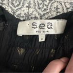 Sea New York Laura Metallic Fil Coupe Smocked Dress In Black Size 0 Photo 5