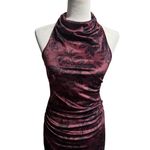 BHLDN Holly Halter Velvet Floral Gown in Wine/Bordeaux Size M (New with Tags) Photo 4