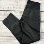 Interstate Leather Riding Moto Pants Black Raw‎ Hem High Waisted Straight Sz 10 Photo 0