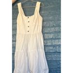 Bileyblue White Mini‎ Dress Sleeveless Button Tiered Casual Summer Dress Size L Photo 3