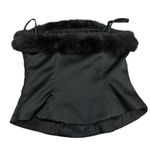 Vintage Watters and Watters Black Fur Trim Corset Top – Size 2 Photo 4