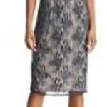 Adrianna Papell  Cocktail Dress Illusion Lace Beaded Size 14 Flapper‎ Nostalgia Photo 0