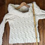 Women’s Paul James chunky cropped cable knit sweater wide neck wool size small Photo 3