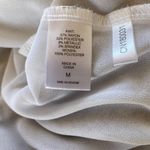 Soho beige and white layered pullover stretchy 3/4 sleeve top with gold shimmer Photo 7