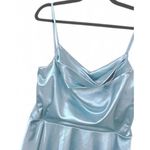 Papaya VTG Blue Satin Mini Dress Sz L Blue Coquette Sweet & Flirty Y2K Photo 4