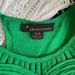 Forever 21 Vintage Y2K Emerald Green Embroidered Blouse Size Small Photo 4