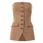Favorite‎ Daughter Phoebe Bustier Strapless Houndstooth 14 Brown Photo 2