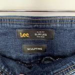 Lee slim fit slim leg mid rise sculpting blue denim jeans women's size 12 medium Photo 2