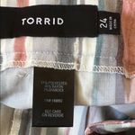 Torrid  Multi Stripe Crosshatch Self Tie Wide Leg High Waisted Pant Size 24 Photo 8