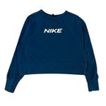 Nike Dri Fit Get Fit Training Crewneck Cropped Sweatshirt Blue Womens Medium Photo 1