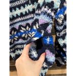 Aerie  Hometown Holiday Quarter Zip Sweatshirt Blue Fleece Size M/L Photo 4