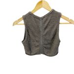 SheIn Womens Gray Knit Zip Back Crop Top Sz S Sleeveless Stretch Photo 3