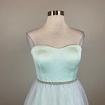 Betsey Johnson Betsy Johnson Strapless Satin and Tulle Beaded Long Ball Gown Blue Size 4 Dress Photo 4