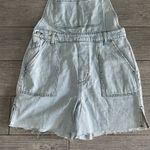 We Wore What Slit Short Light Denim Overalls New! Photo 8