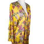 Band of Gypsies Floral Kaftan Coverup Swim Kimono Yellow Pink Large Tie Closure Photo 14