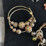 Five pairs costume dark tone earrings lot preowned Brown Photo 2