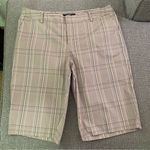 Bermuda Mossimo Tan and Blue Plaid  Shorts Size 10 EUC Photo 0