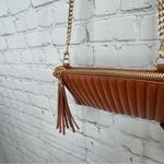 None Brown Faux Leather Chain Tassel Crossbody Bag Photo 4