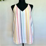 Loft NWT Multicolor Shimmer Striped Tank Top XS Photo 5