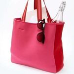 Summersalt Neoprene Water Resistant The Perfect Beach Tote Pink Red Colorblock Photo 0