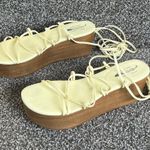 Jeffrey Campbell x Free People Platform Sandals Womens 8 Cream Lace Up Wedges Photo 2