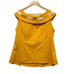 Bea & Dot ModCloth Womens Top 2X Yellow Bow Accent Cotton Blend Retro Feminine Photo 1
