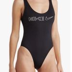 Nike ππ U-Back One-Piece Swimsuit ~ Jet Black Large L NWT Photo 0