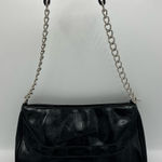 Glossy Black and Silver Chain Shoulder Bag Photo 0
