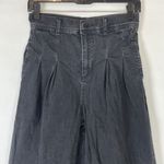 Topshop WOMANS jeans in Washed Black Wide leg high rise pleated culotte jeans 26 Photo 1