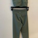 Strut this  XS Set Athletic Gym Ribbed Green Sports Bra and Legging EUC Sage Photo 6