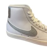 Nike  Blazer Mid 77 Essential Sneaker White Metallic Silver Womens Size 7 New Photo 7