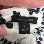 Ann Taylor White Blue Embroidered Ruffle Top Belted Knee Length Summer Dress S Photo 4