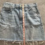 Madewell  denim skirt distressed raw hem rigid denim Aline size 28 Photo 6