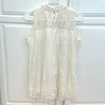 Eve And Maddie Sleeveless Lace Blouse Womens M Mock Neck Lined Ivory White Size M Photo 3