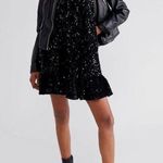 Free People NWT  Nova Black Sequin‎ Halter Neck Mini Dress Tunic Top Size Small Photo 0