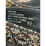 Yellow Box Beaded Leather Flip Flops - Black Sparkle - 9.5 Photo 4