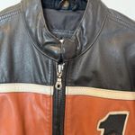 Vintage Harley Davidson Womens Victory Lane #1 Leather Jacket Size Small Heavy Black Photo 2