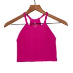 Free People  Ribbed Racerback Crop Tank Top Magenta M L Photo 1
