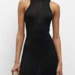 St. John Rib Knit Midi Full Zip Back Racerback Dress Black Size Small Photo 2