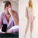Free People  • Just Because Onesie jumpsuit black knit oversized lounge v neck Photo 4