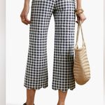 Lisa Marie Fernandez Scallop Gingam Bouclé Wide
Leg Pants Size 1 White Photo 4