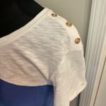 Nicole Miller 🤍  New York T-shirt Dress Womens Color Block Blue Whit Photo 2