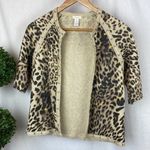 Chico's Chico’s Glitter Animal Print Open Front Half Sleeve Cardigan Sweater 1 M Photo 0
