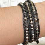 Katie Soleil Black Beads Triple Wrapped Beaded Cord Bracelet Photo 1