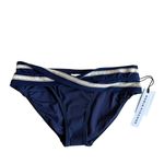 Robin Piccone  Abi indigo‎ ecru twist bikini bottom size Small NEW $98 Photo 1